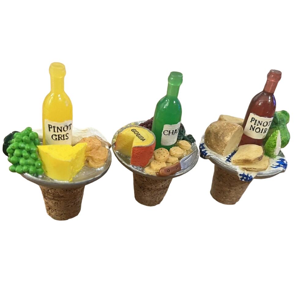 Our America 3 "Wine, Cheese, & Grapes" Candle/Jar Topper Lid Sculpture (Yankee)